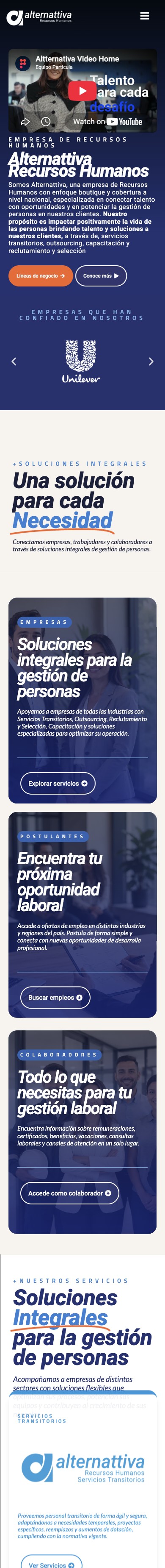 Sitio web Alternattiva, versión móvil